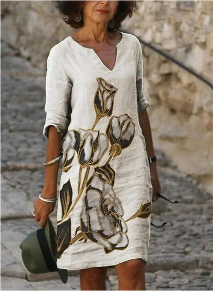 Variant image for Dam Klänning Midi A-Linje V-Hals 100% Polyester-25