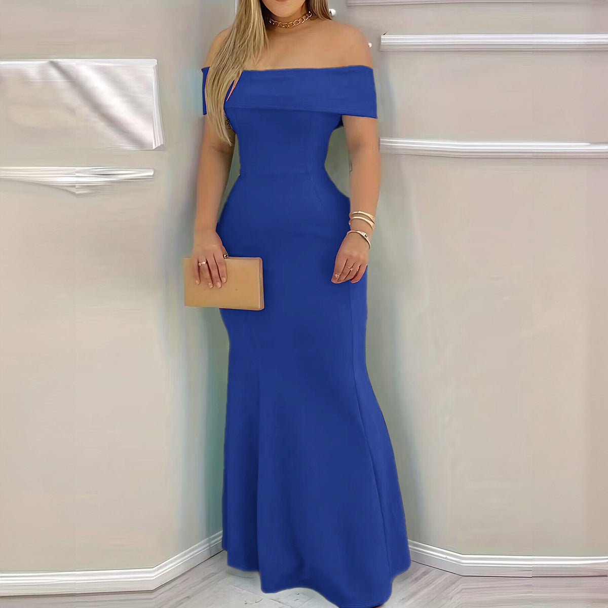 Dam Aftonklänning Hög Midja Mermaid Skirt Polyester-3