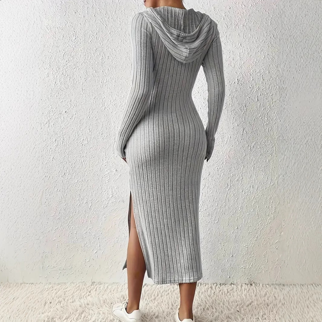 Dam Klänning med Huva Lång Polyester Elegant Casual 3
