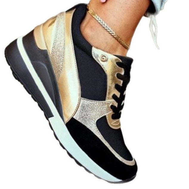 Kvinnors Sneakers Sportiga Metalliska Detaljer Vadderad Sula-6