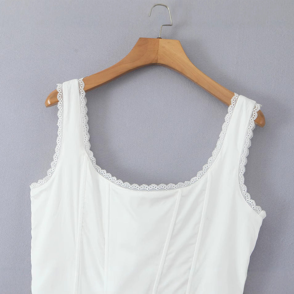 Kvinnors Lång Klänning Spaghetti Band Polyester-3