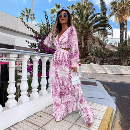 Kvinna A-Line Klänning Långärmad V-ringning Polyester 2