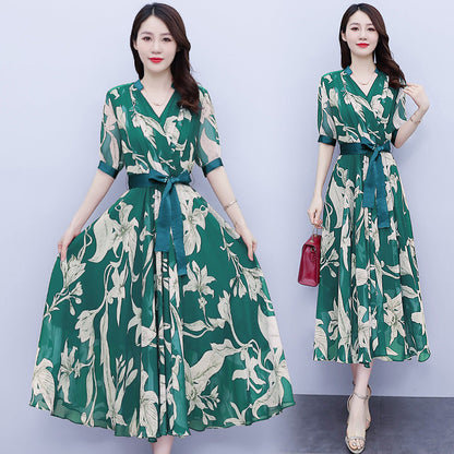 Variant image for Maxiklänning Dam V-ringning Mjuk Polyester Elegant Design-1