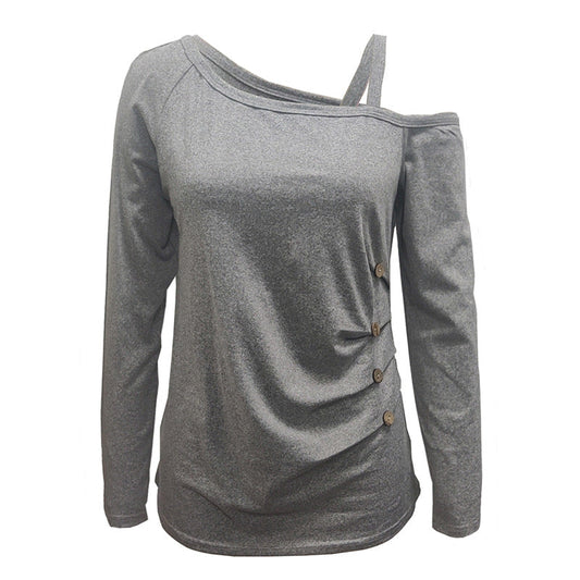 Herr Långärmad T-shirt Enfärgad Polyester Regelbunden Passform-1