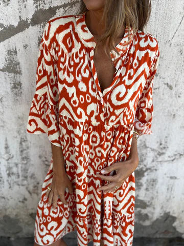 Variant image for Kjol Dam Plisserad V-ringad Blommig Polyester-25