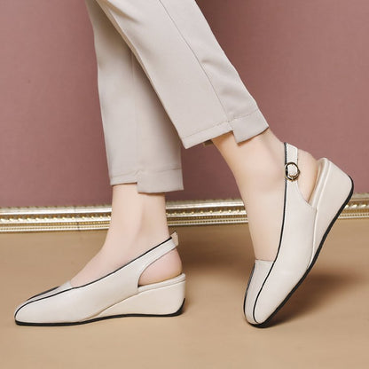 Slingback Wedge Pantolett för Kvinnor – Elegant Design med Justerbart Spänne och Bekväm Kilsula 3