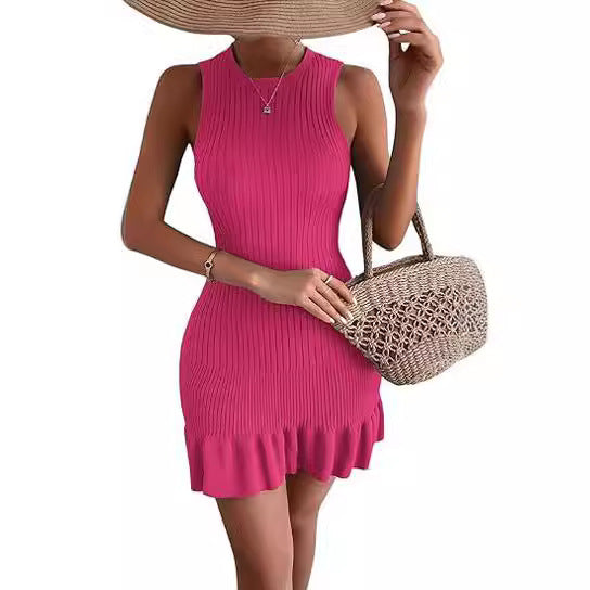 Kvinnors Midi Klänning Ärmlös Polyester Pendulum-2