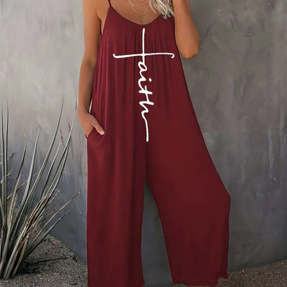 Snygga Byxor Dam Loose Fit Tryckt Polyester-5