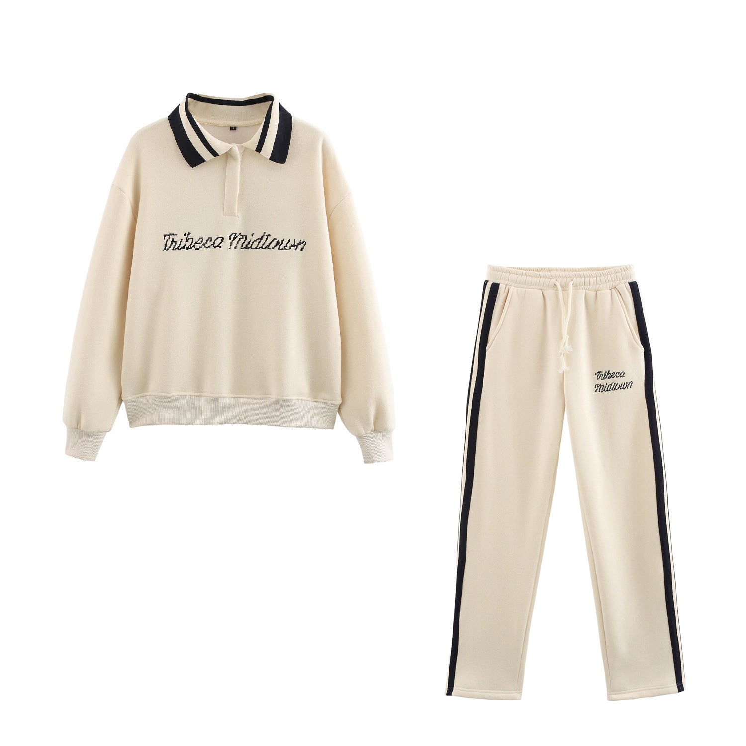 Kvinnors Poloskjorta Avslappnad Snitt Bomullsblandning Modern Krage 2