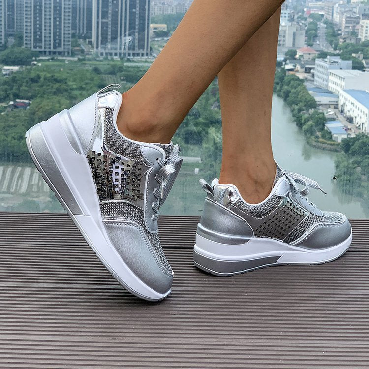 Kvinnors Sneakers Andningsbara Dämpning Metalliska Accenter 5