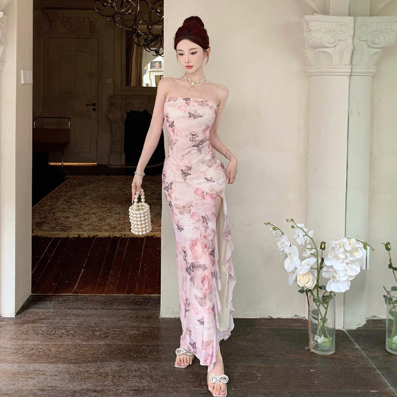 Kvinnors Bodycon Klänning Spets Polyester Elastan-3