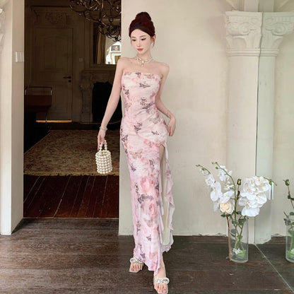 Kvinnors Bodycon Klänning Spets Polyester Elastan-3