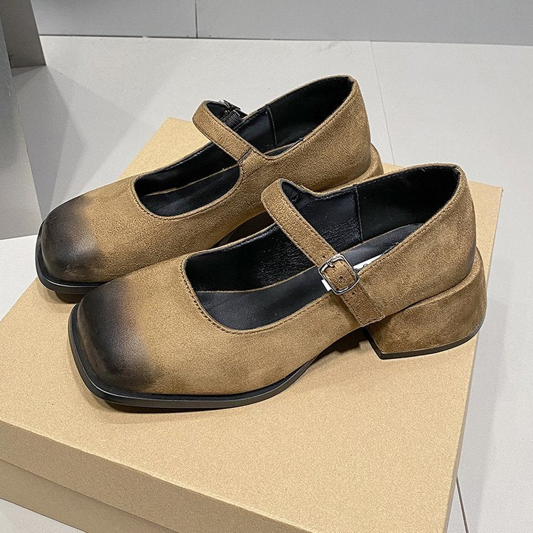 Mary Jane Dam Skor med Justerbara Remmar i Syntetiskt Läder och Blockklackar – Komfort och Stil för Varje Tillfälle 1