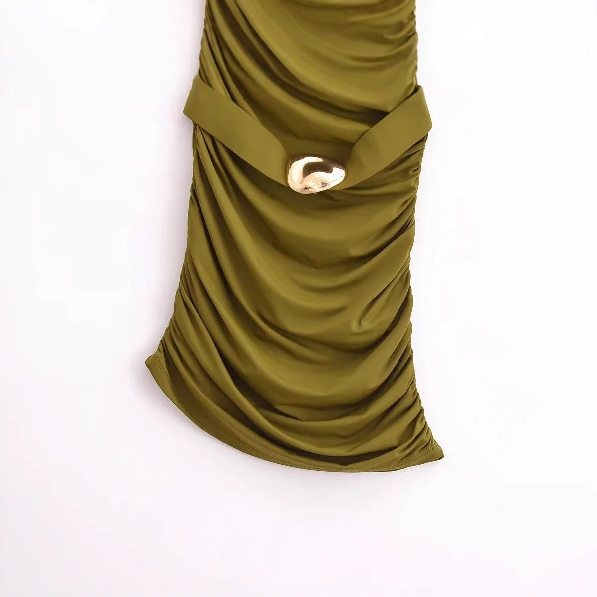 Kvinnors Omslagsklänning Rüsch Detaljer Mjuk Elastisk Blandning-3