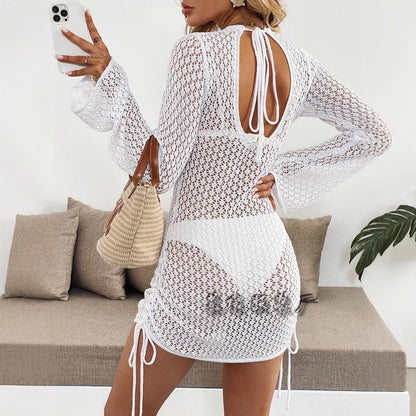 Fina Dam Klänningar Midi Klänning Rygglös V-hals Strick-5