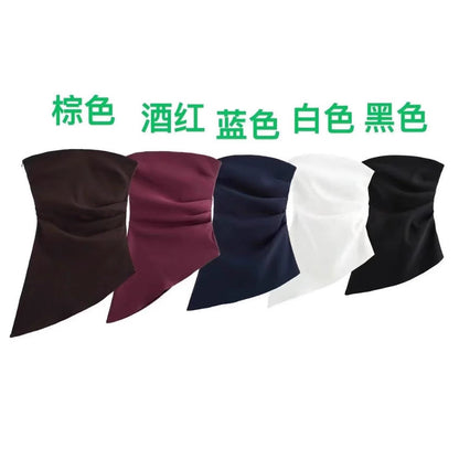 Dam Festtopp Asymmetrisk Draperad Silkeslen Tyg 5