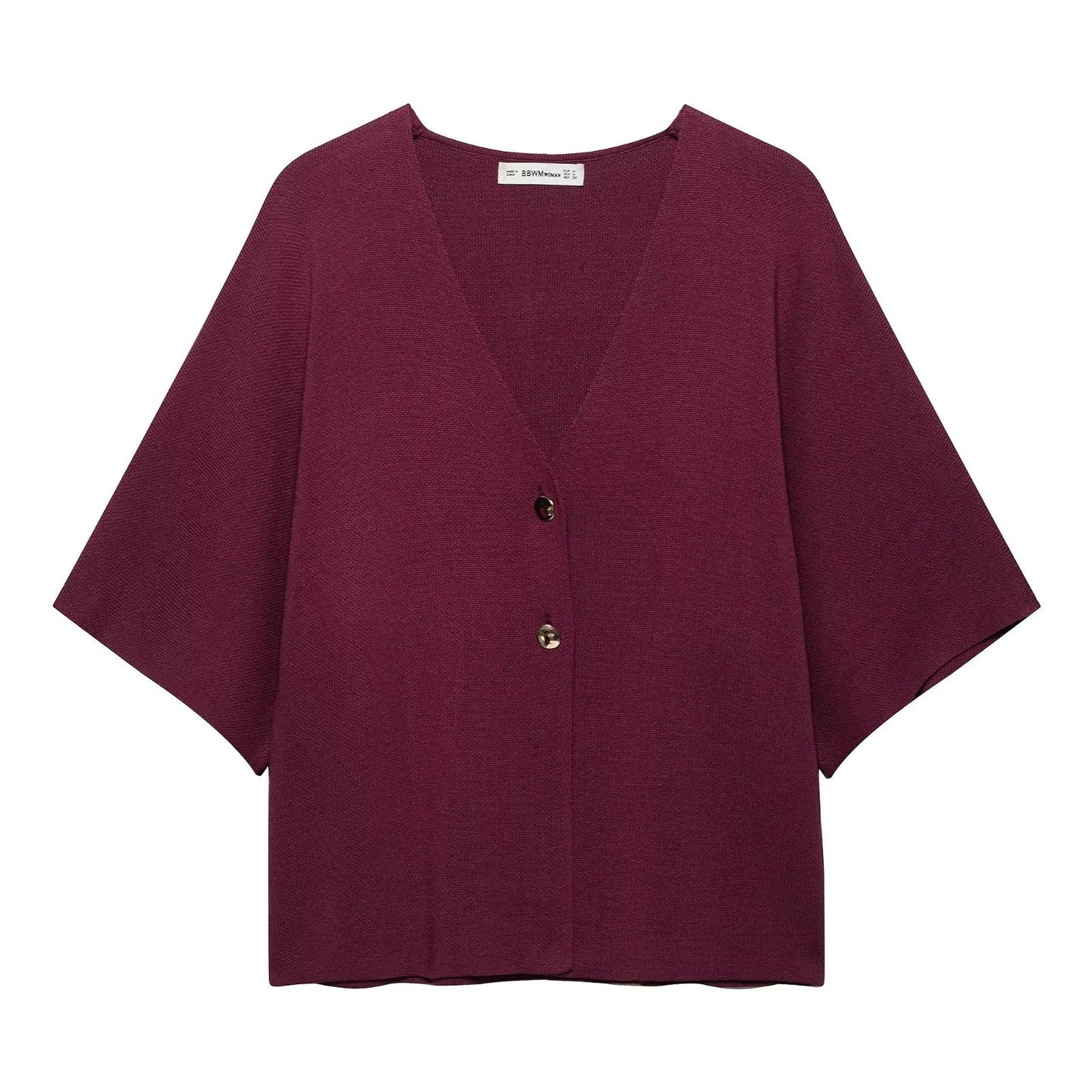 Kvinnors Kofta V-hals Mjukt Tyg Med Dekorativa Knappar-3