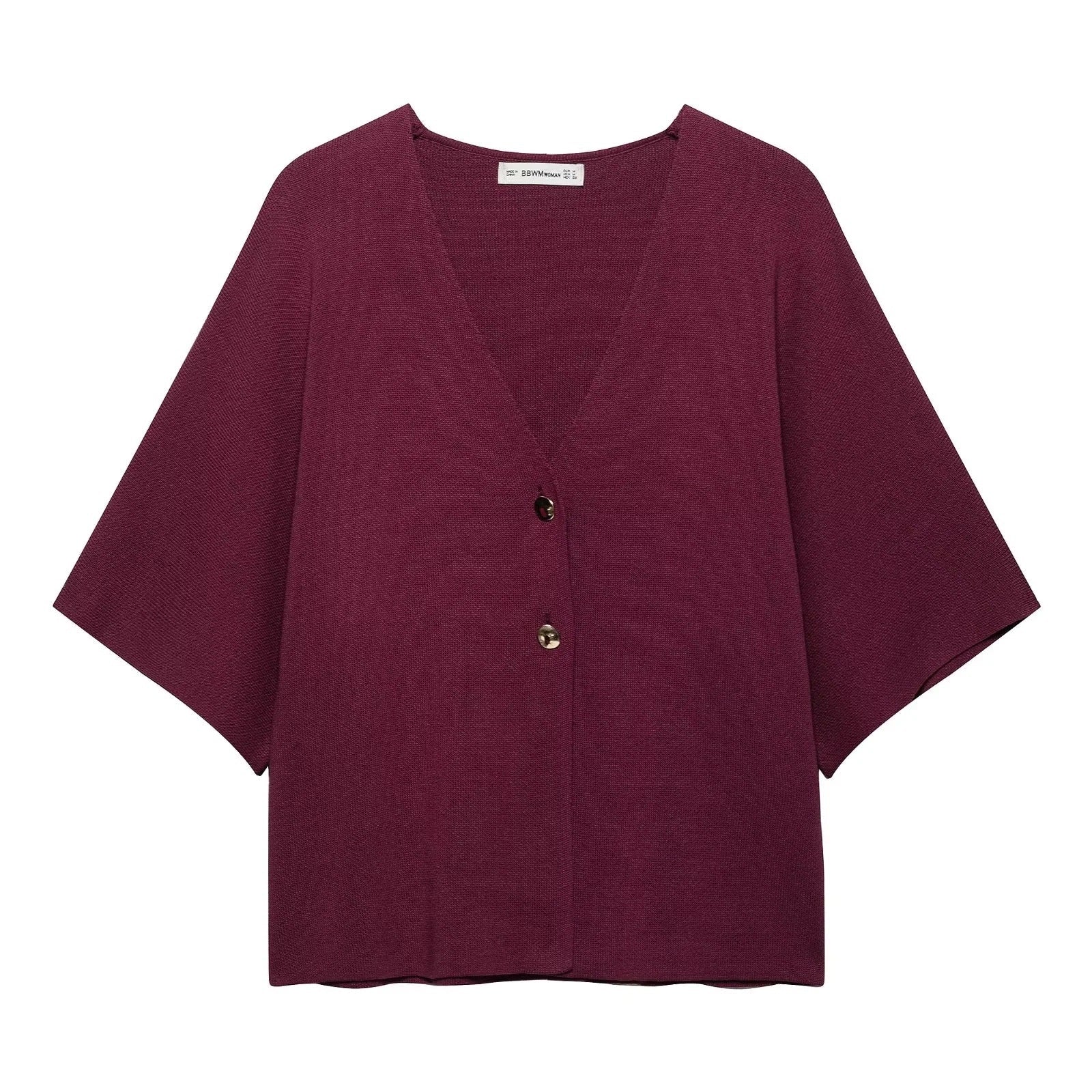 Variant image for Kvinnors Kofta V-hals Mjukt Tyg Med Dekorativa Knappar-4