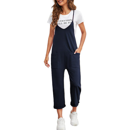 Kvinnors Långa Byxor Casual Polyester med Fickor-3