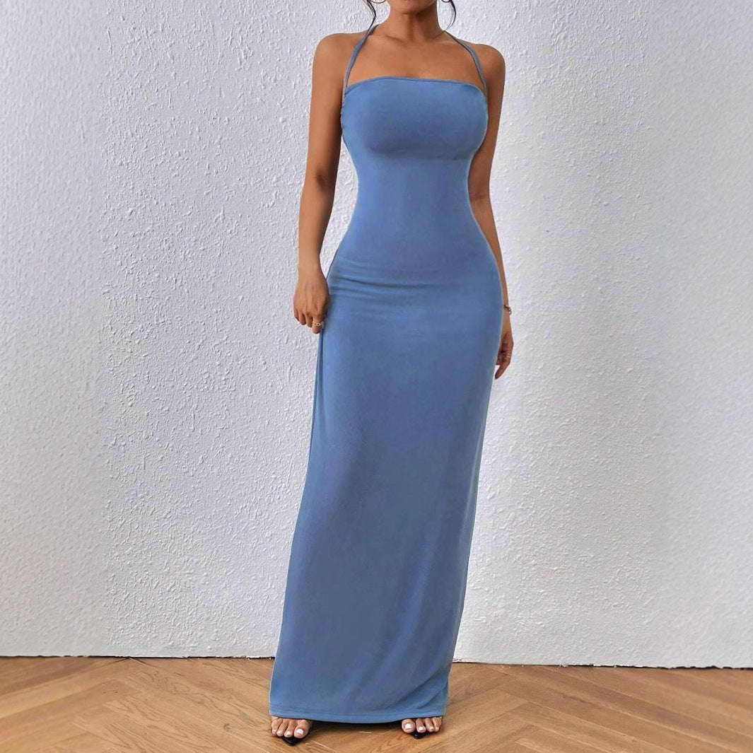 Dam Bodycon Klänning med Stickad Bindning Polyester-3