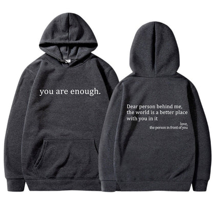 Unisex Hoodie Mjuk Bomull med Inspirerande Budskap 18