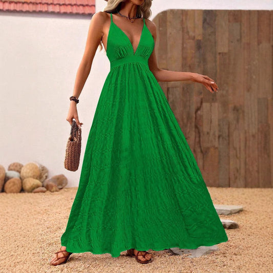 Maxi Klänning Dam Enfärgad Polyester Lång Ärmar Elegant Stil-1