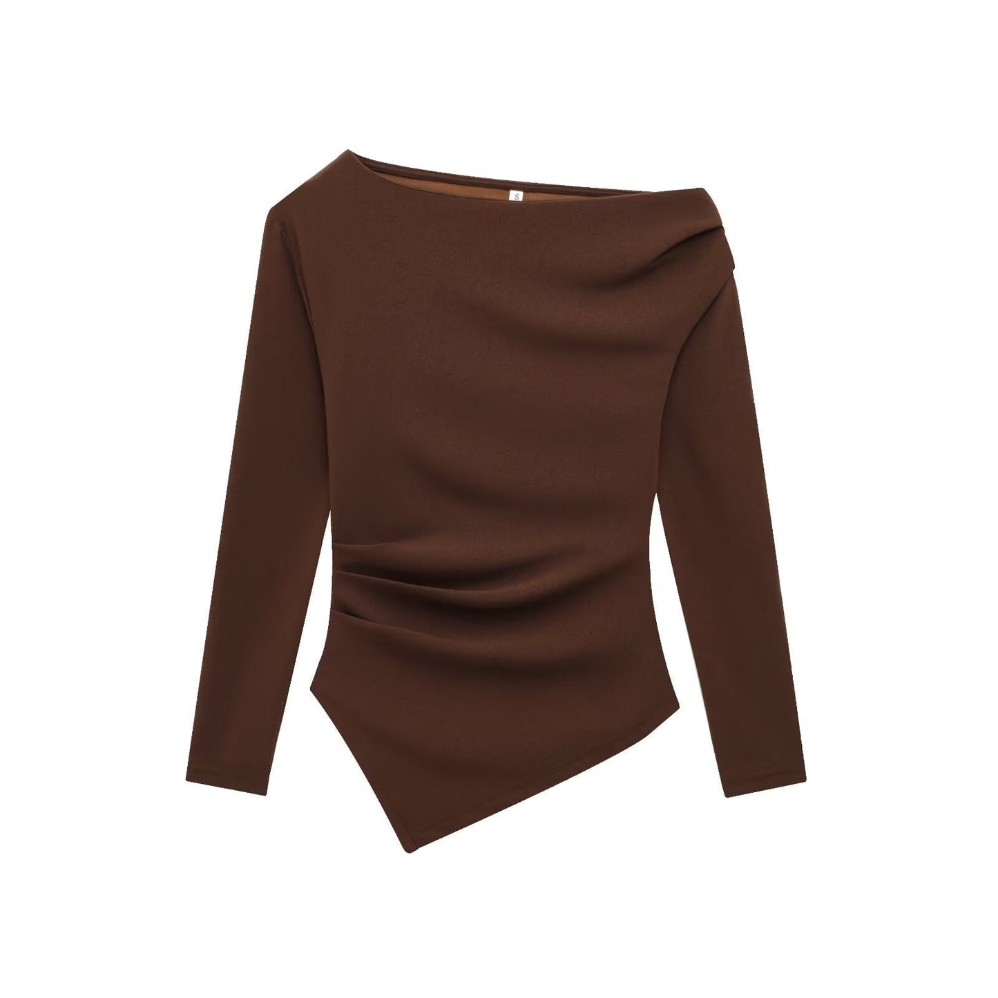 Variant image for Dam Långärmad T-shirt Asymmetrisk Stretch Monokromt Mönster-19