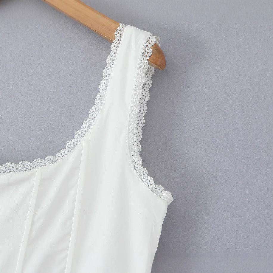 Kvinnors Lång Klänning Spaghetti Band Polyester-4