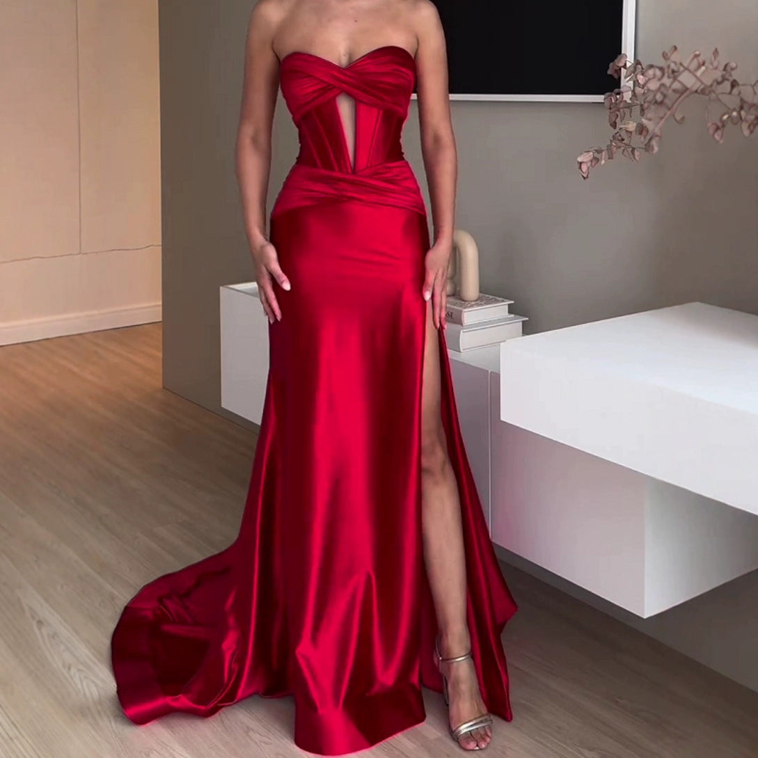 Brudtärna Klänning Lång Kjol Socialit Stil Polyester Spandex-3