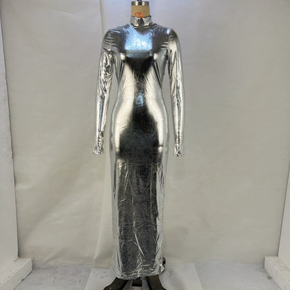 Variant image for Kvinnors Bodycon Klänning Slim Fit Polyester med Ståkrage-5