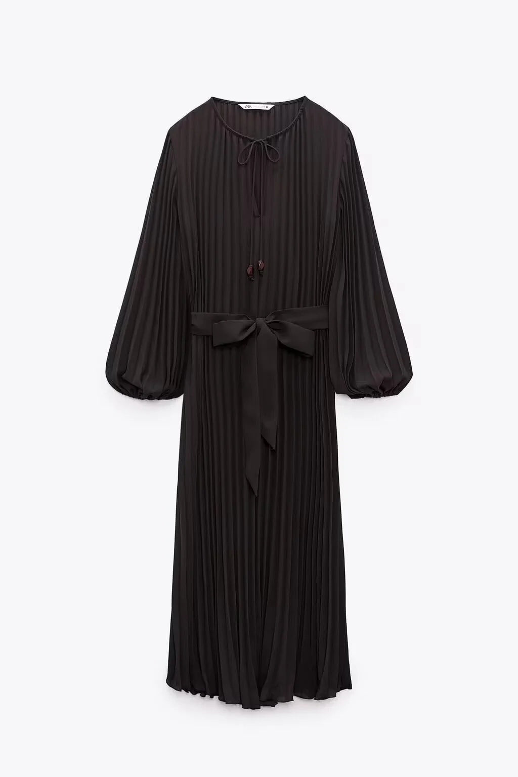 Kvinnors Veckad Klänning Slingbindning Mjuk Tyg 5