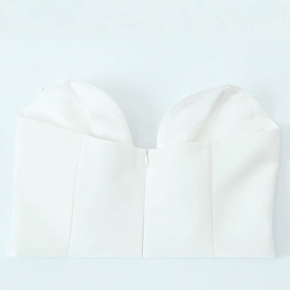 Damklänning A-Linje V-Hals Mini Monokromt Tyg-4