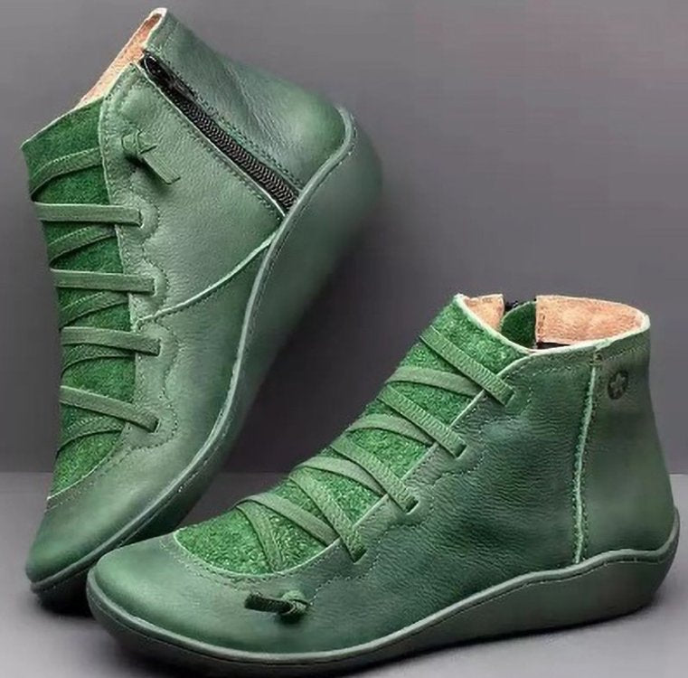 Kvinnor Högtoppsneakers Läder Unik Snörning Dragkedja 3