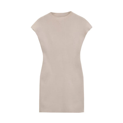 Kvinnors Kort Klänning Slim Fit Stretch Enfärgad-4