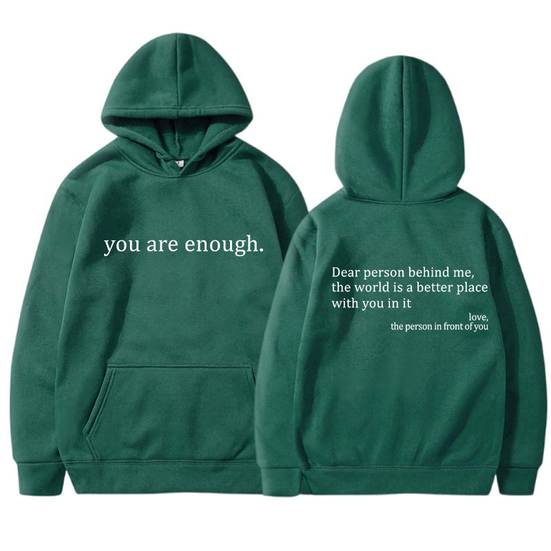 Unisex Hoodie Mjuk Bomull med Inspirerande Budskap 15
