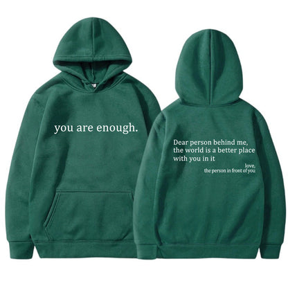 Unisex Hoodie Mjuk Bomull med Inspirerande Budskap 15