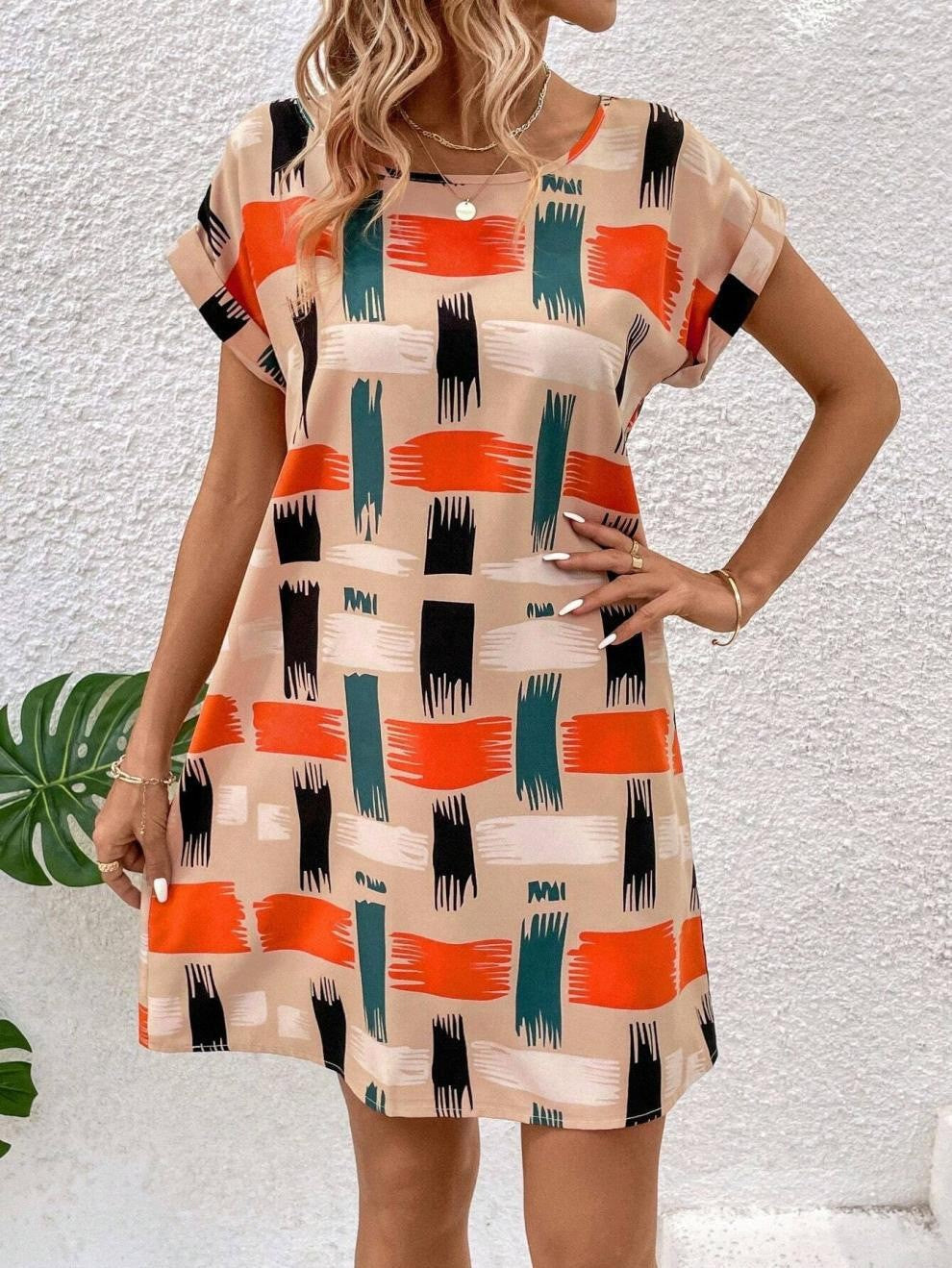 Kvinnors Klänning Kort Urban Batwing Ärmar Polyester 1