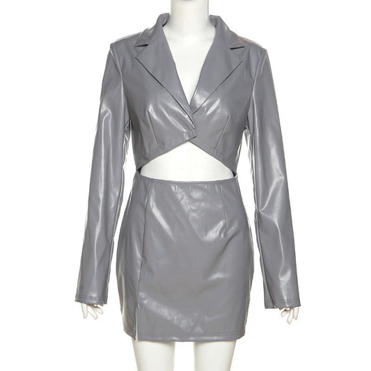 Damklänning Crop Top Slim Fit Polyester-1