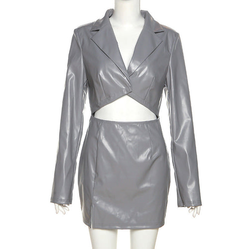 Dam Minikjol Med Vänd Krage Polyester-1