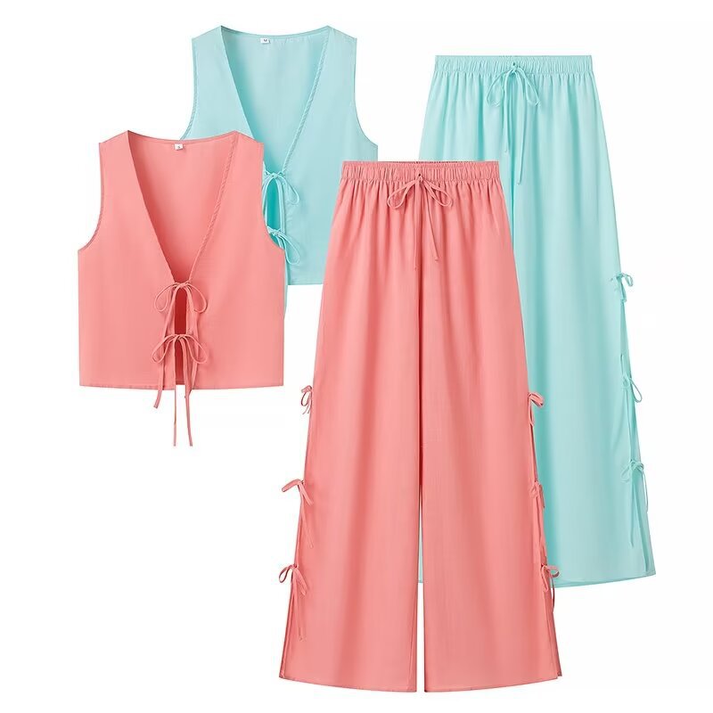 Kvinnors Fritidsdräkt Öppen Framkant Långa Byxor Polyester-2