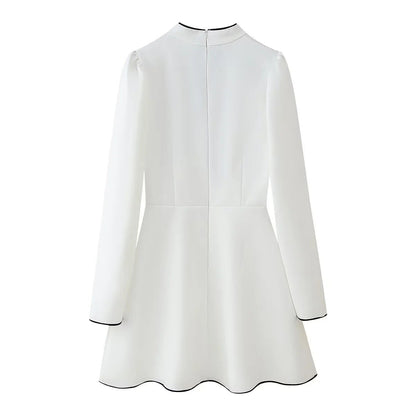 Kvinnoklänning Snörning Tygblandning Elegant 6