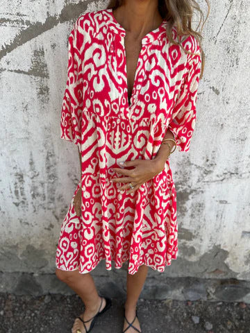 Variant image for Kjol Dam Plisserad V-ringad Blommig Polyester-7