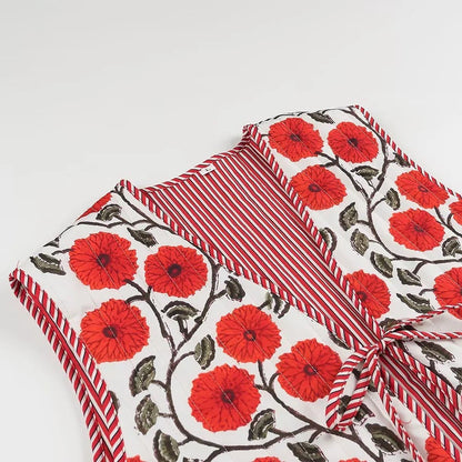 Damväst Blommönster Högkvalitativ Textil-3