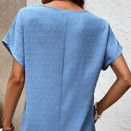 Dam T-shirt V-ringad Kortärmad Polyester-3