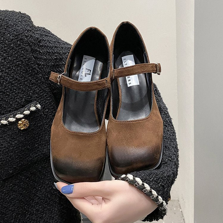 Mary Jane Dam Skor med Justerbara Remmar i Syntetiskt Läder och Blockklackar – Komfort och Stil för Varje Tillfälle 4