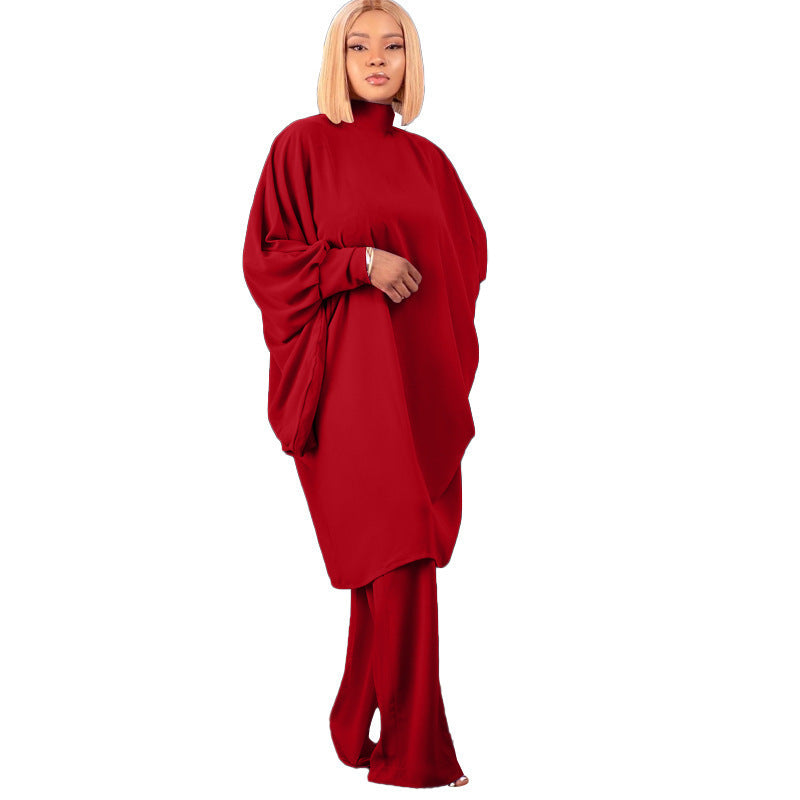 Variant image for Kvinnors Byxset Batwing Ärmar Snörning Patchwork-25