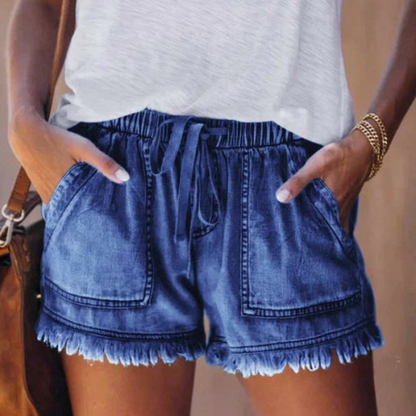 Variant image for Kvinnors Denim Shorts Avslappnad Stil Denim-11