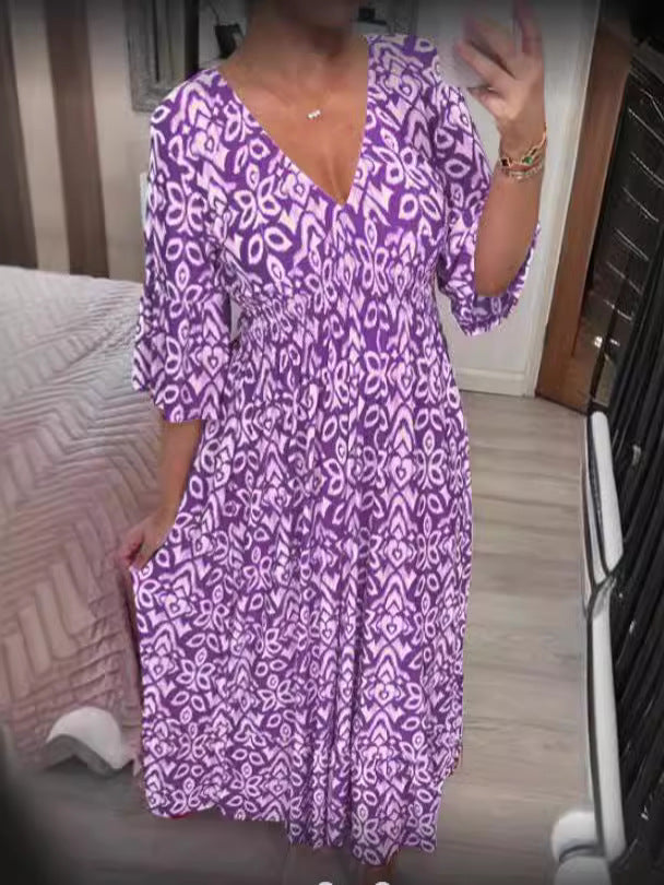 Variant image for Dam Klänning Elegant Pendelstil Polyester Kort Ärmd-17