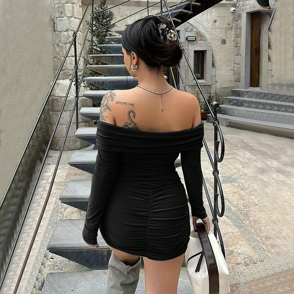 Kvinnor Kort Klänning Stropplös Bodycon Elastan Polyester-3