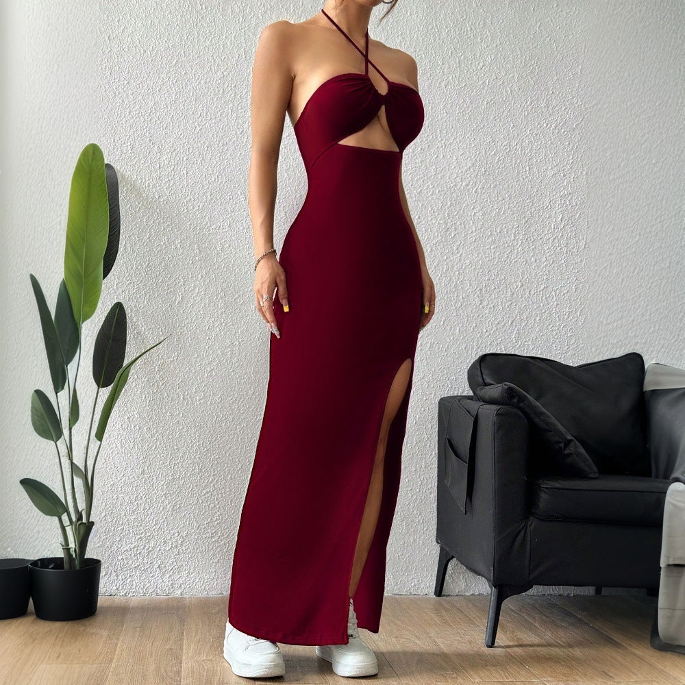 Dam Lång Kjol A-Linje Polyester Patchwork-4